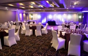 Doubletree Raleigh Brownstone University Hotel Sessions Function Room with up lighting