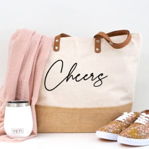 Cheers Embroidered VIP Tote Bag